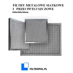 Filtr siatkowy metalowy 340x400x30mm